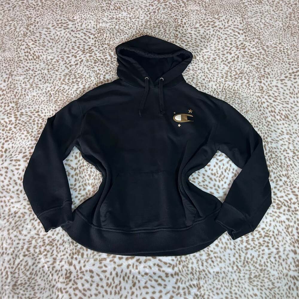 Champion Pullover Hoodie Black Gold Star Logo